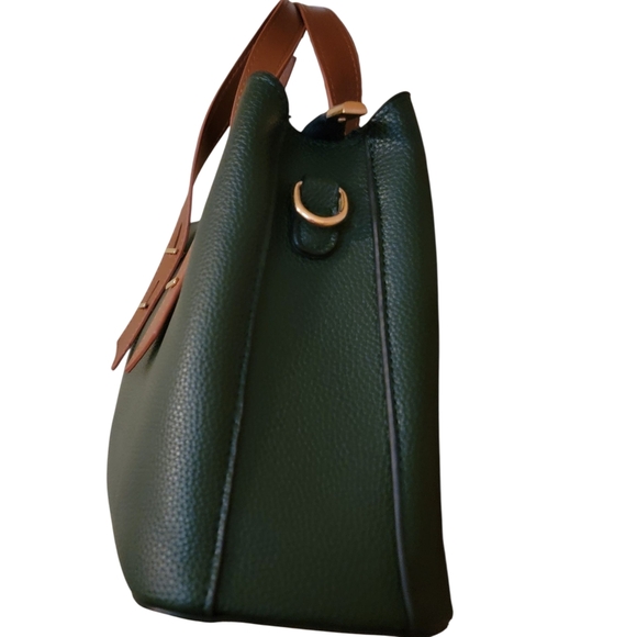 Nwot Green and Tan Women's Handbag. - Picture 4 of 9